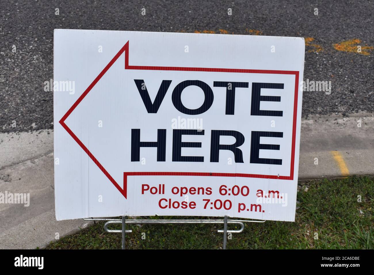 Hier Abstimmen Unterschreiben Stockfoto