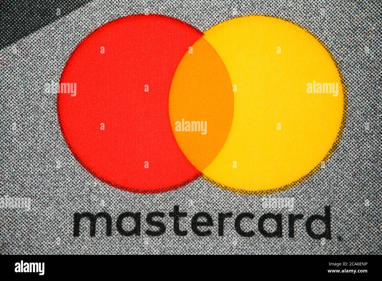 Mastercard-Logo auf Kreditkarte Nahaufnahme Stockfoto