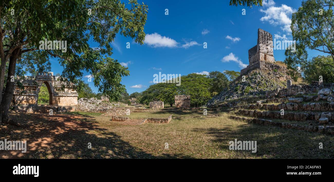 Die Ruinen der Maya-Stadt Labna sind Teil der prähispanischen Stadt Uxmal UNESCO-Weltkulturerbe-Zentrum in Yucatan, Mexiko. Stockfoto
