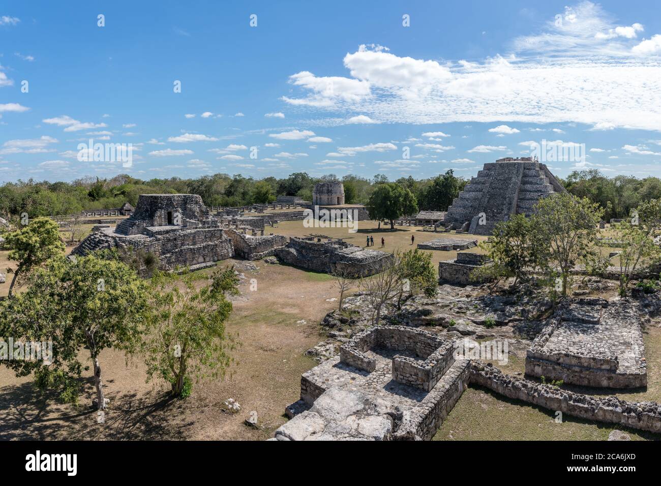 Ruinen der post-klassischen Maya-Stadt Mayapan, Yucatan, Mexiko. Stockfoto