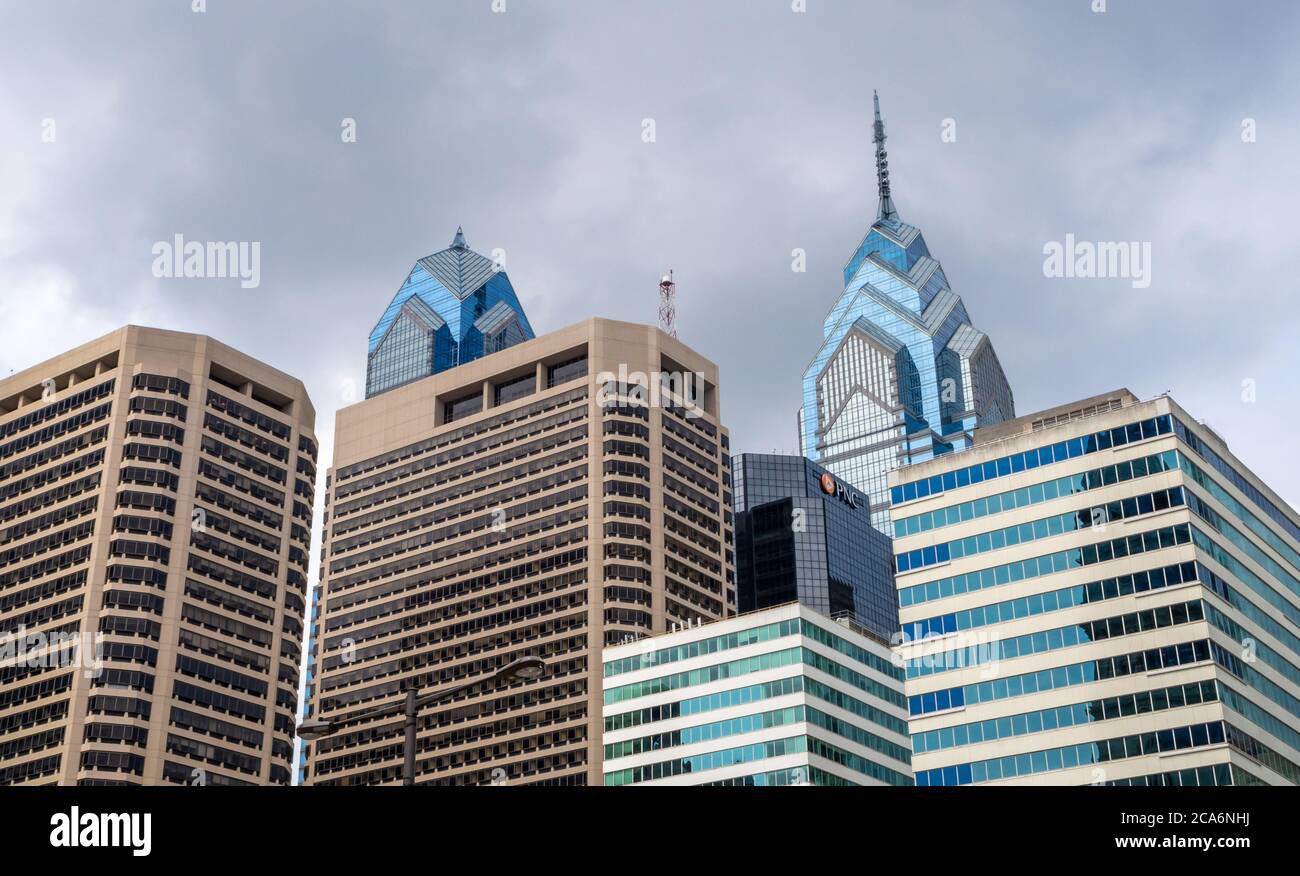 Blick auf die Skyline von Philadelphia Stockfoto