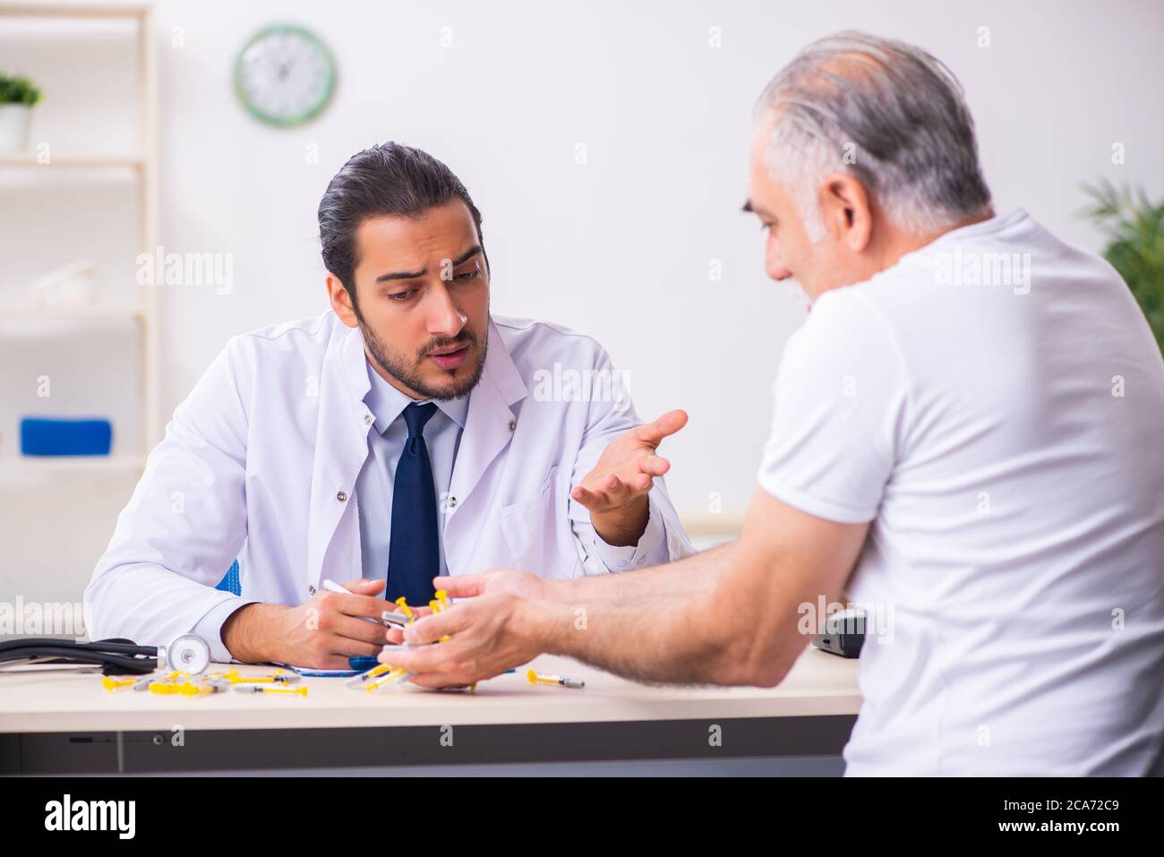 Patient leidet an Diabetes Hausarzt Stockfoto