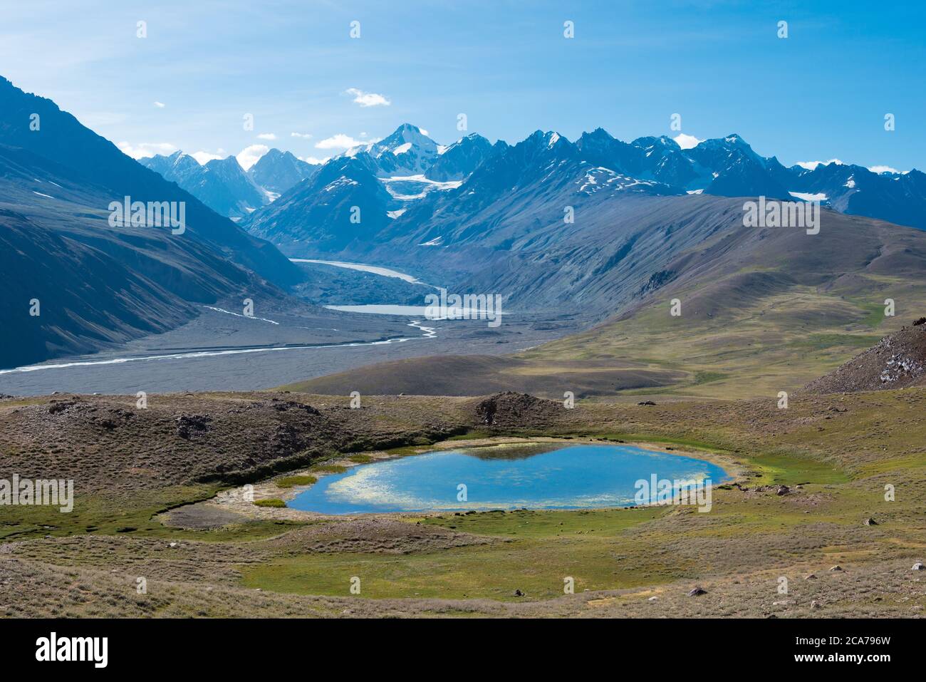 Himachal Pradesh, Indien - schöne Aussicht von Chandra Taal (Mondsee) in Lahaul und Spiti, Himachal Pradesh, Indien. Stockfoto
