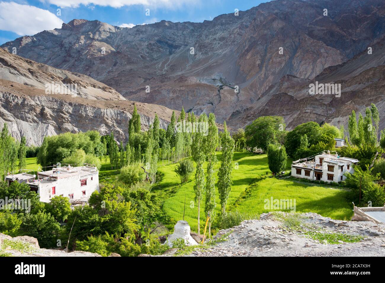 Ladakh, Indien - Chilling Village in Leh, Ladakh, Jammu und Kaschmir, Indien. Stockfoto