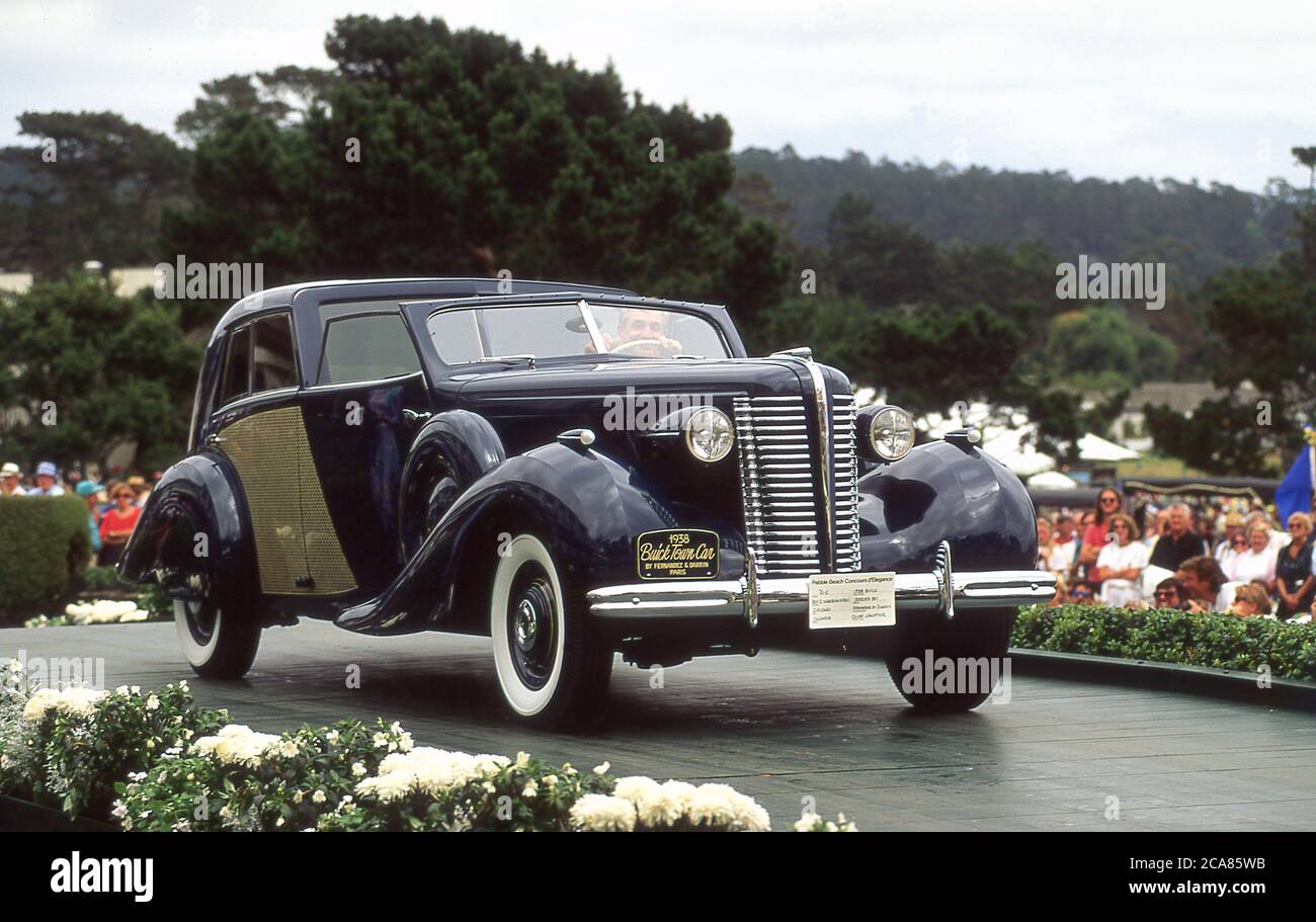 1938 Buick Town Car von Fernandez & Daprin im 1990 Pebble Beach Concours de Elegance Monterey California USA Stockfoto