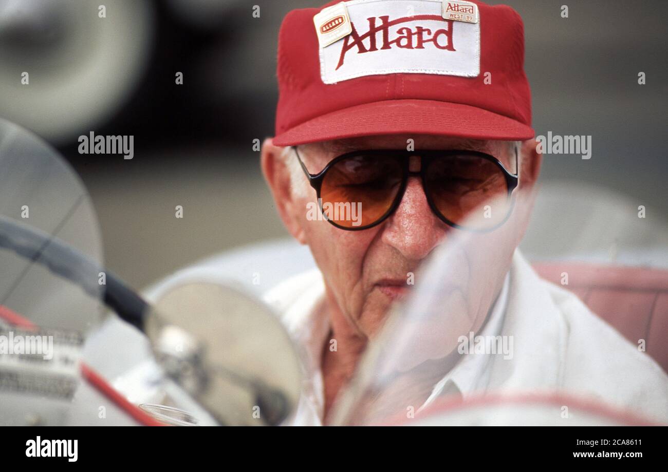 Zora Arkus-Duntov beim Allard Salute Race Meeting in Laguna Seca California USA 1990 Stockfoto