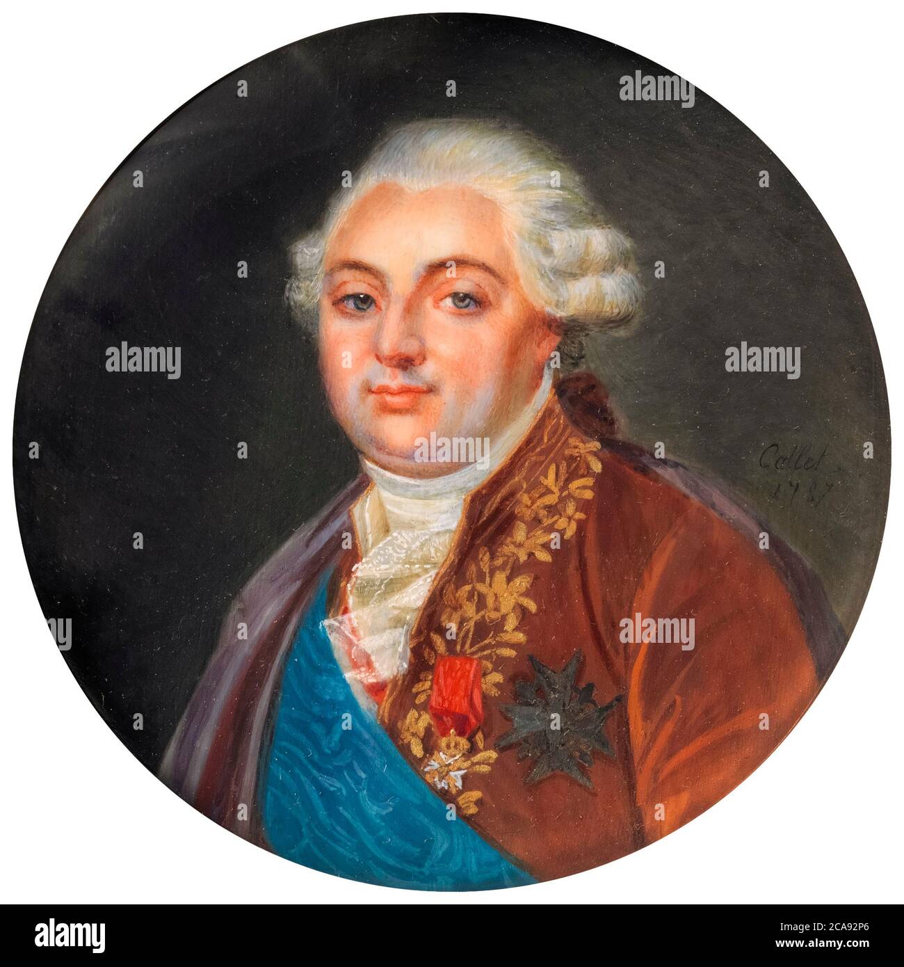 Ludwig XVI. (1754-1793), König von Frankreich, Porträtminiatur von Antoine François Callet, 1790 Stockfoto