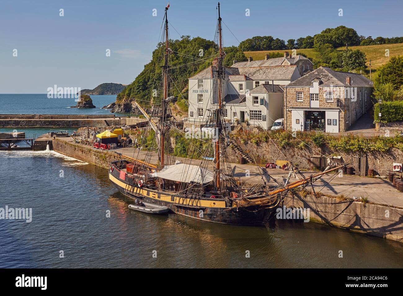 Der Hafen in Charlestown, in der Nähe von St. Austell, an Cornwalls Südküste, verwendet, Filmsets, vor allem TV-Drama Poldark, Charlestown, England Stockfoto