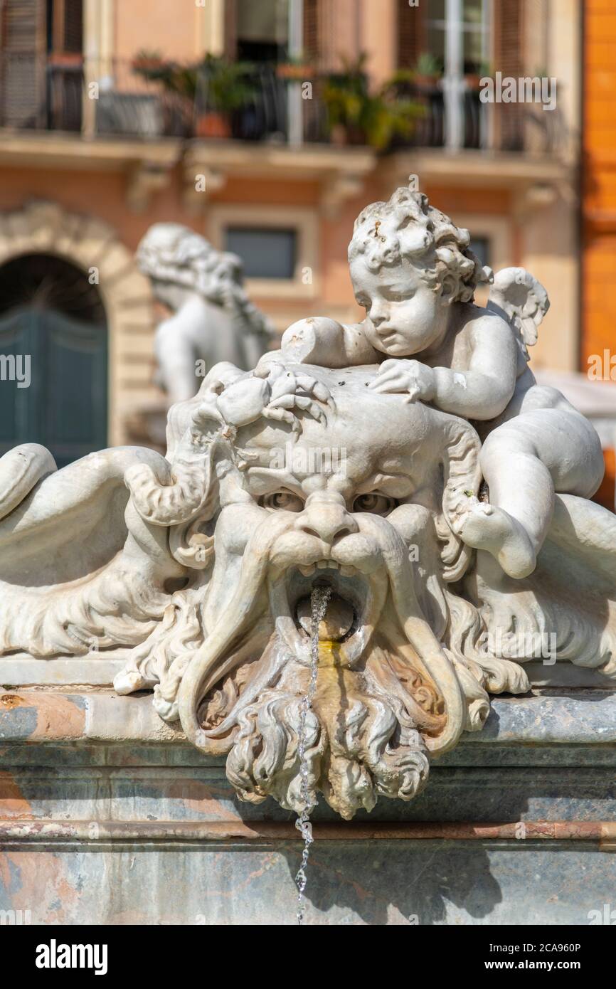 Fontana del Nettuno, Piazza Navona, Ponte, Rom, Latium, Italien, Europa Stockfoto