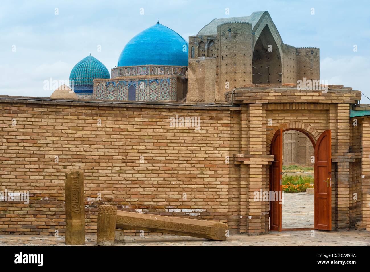 Glaubensgemeinschaft Ahmet Yasawi Mausoleum, UNESCO-Weltkulturerbe, Turkestan, Region Süd, Kasachstan Stockfoto