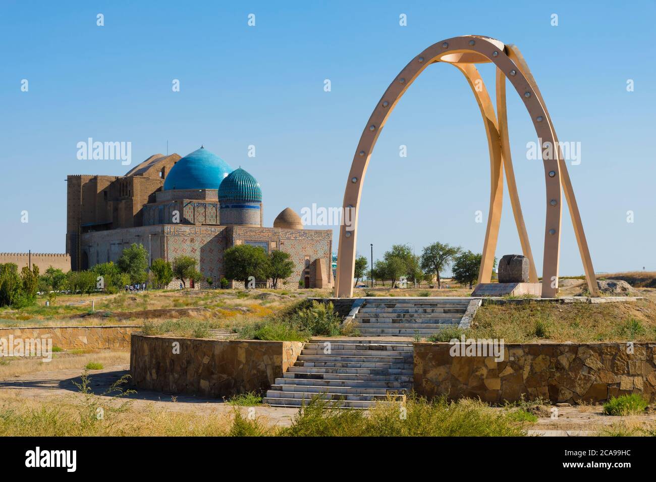 Glaubensgemeinschaft Ahmet Yasawi Mausoleum, UNESCO-Weltkulturerbe, Turkestan, Region Süd, Kasachstan Stockfoto