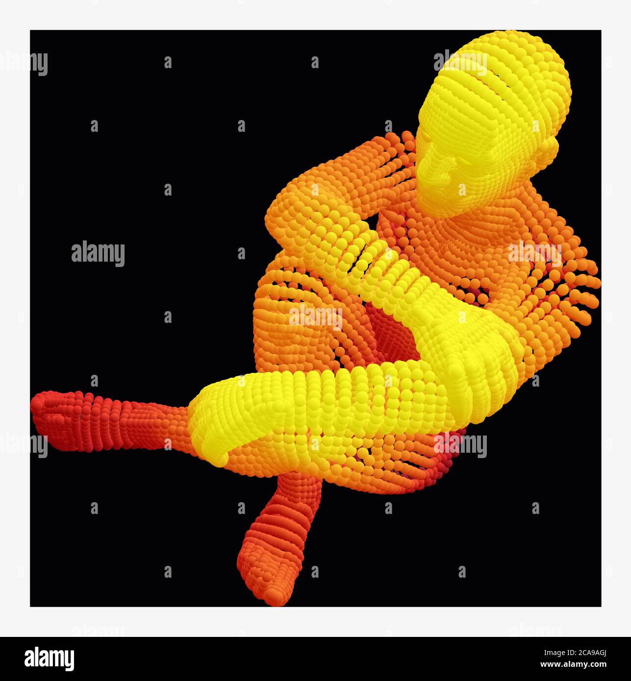 Der Mensch denkt. Konzept der künstlichen Intelligenz. Digitale Technologie Hintergrund. Vektorgrafik. Stock Vektor