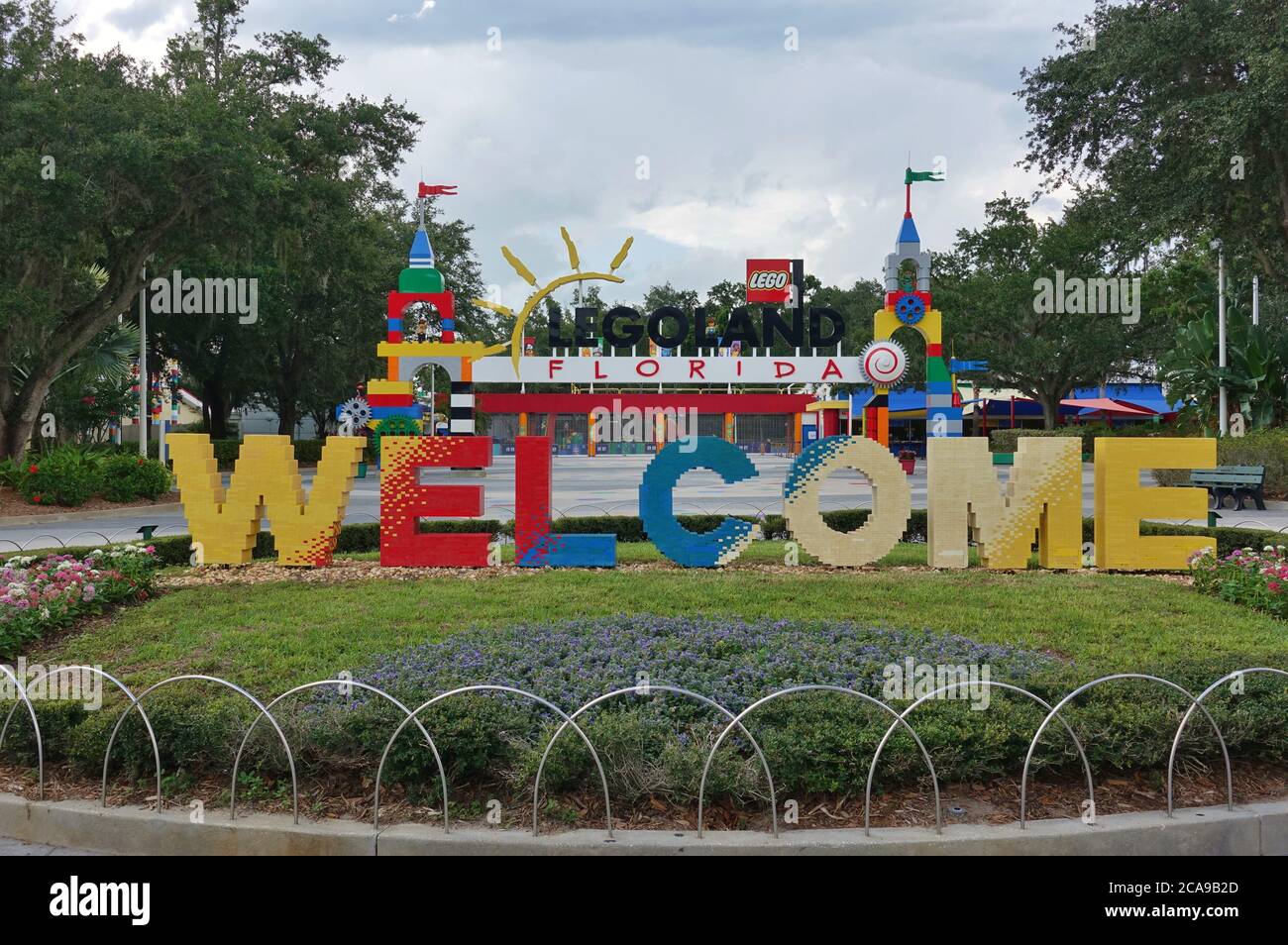 ORLANDO, FL-20 JUNI 2020- Blick auf den Legoland Florida Resort Themenpark in Orlando, Florida. Stockfoto