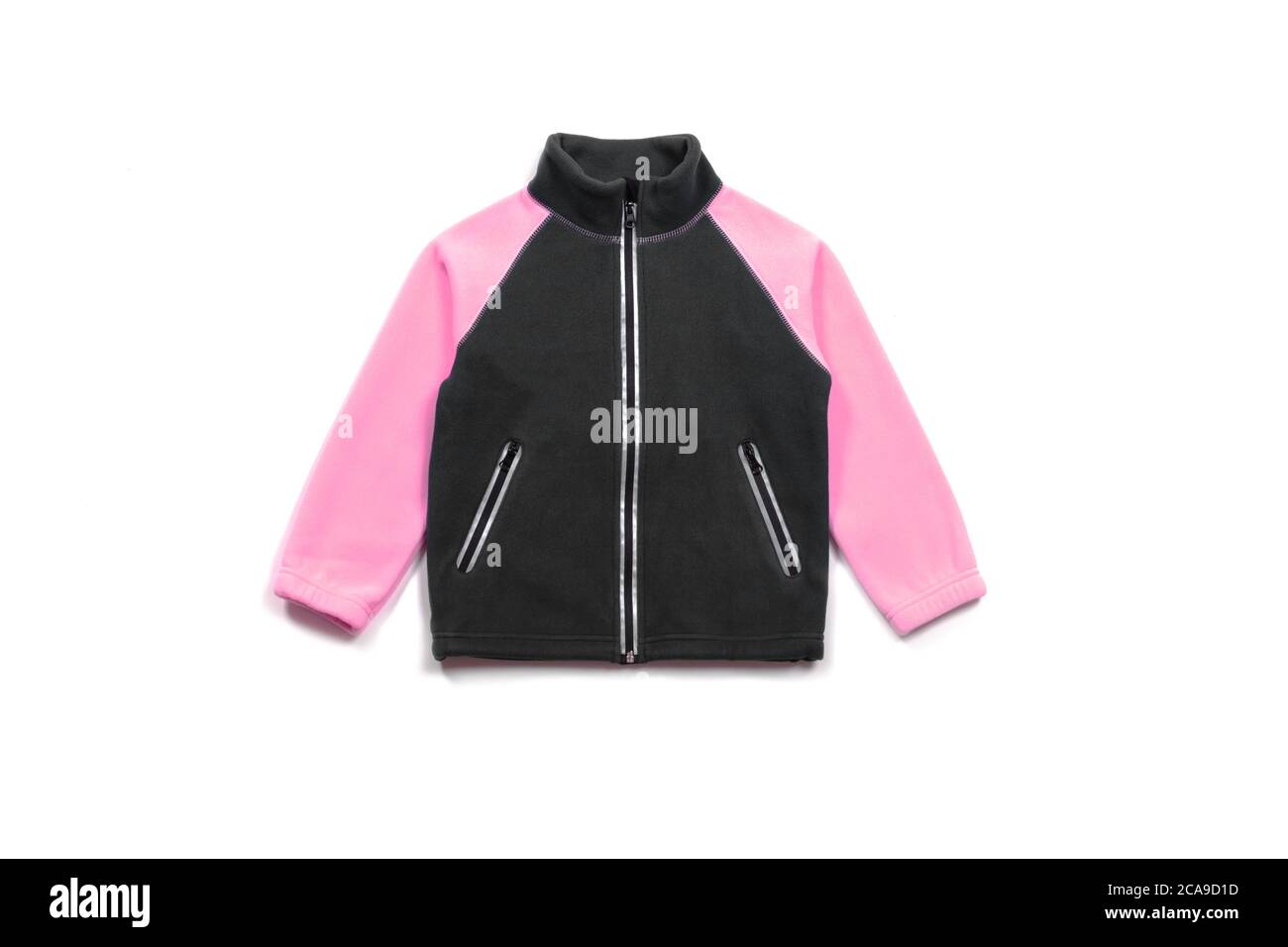 Zurück rosa Fleece Jacke isoliert auf weißem Hintergrund, Vorderseite Stockfoto Zurück rosa Fleece Jacke isoliert auf weißem Hintergrund, Vorderseite Stockfoto