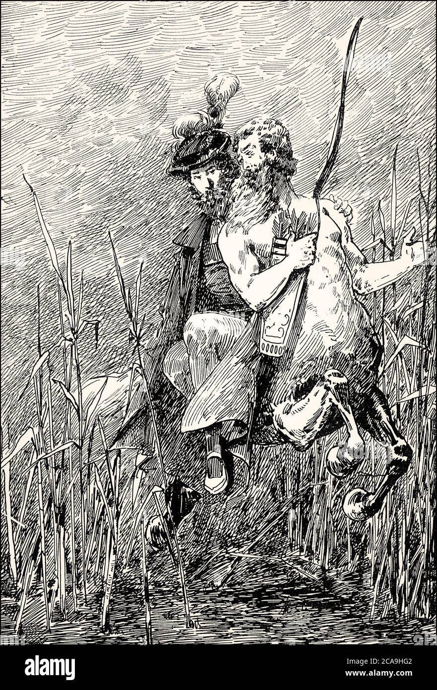 Faust mit Zentaur Chiron, zweiter Akt, Faust II, von Johann Wolfgang von Goethe Stockfoto