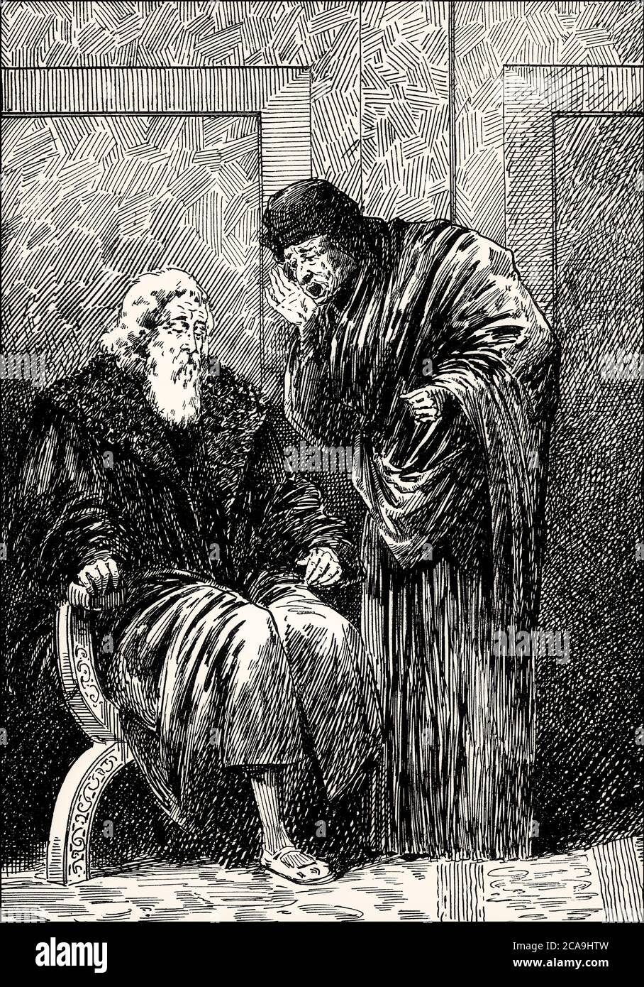 Die Personifizierung der Fürsorge mit Faust, V. Akt, Faust II, Johann Wolfgang von Goethe Stockfoto