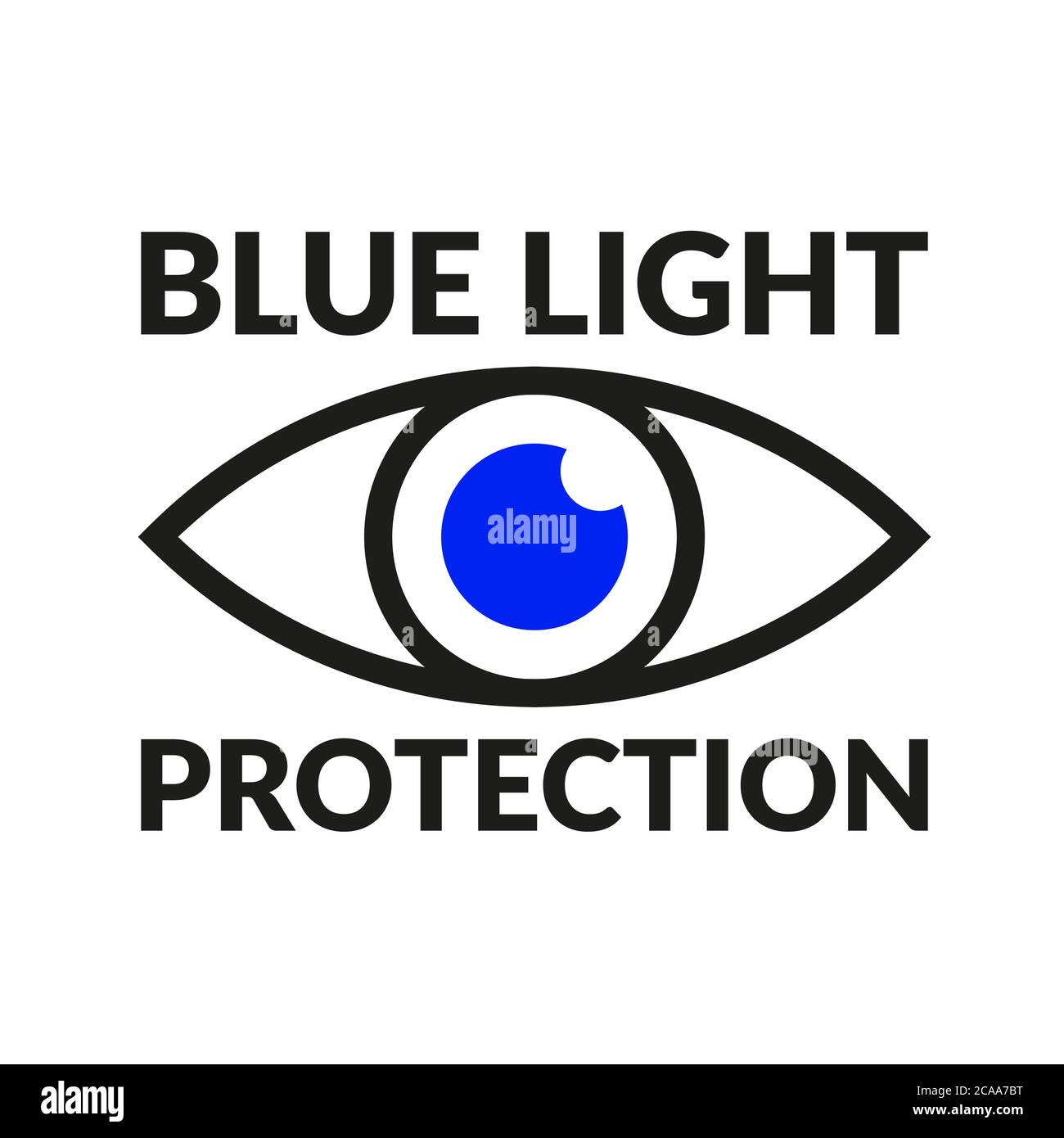Blauer Lichtschutz blaues Symbol für die Darstellung der Augenkontur Stock Vektor