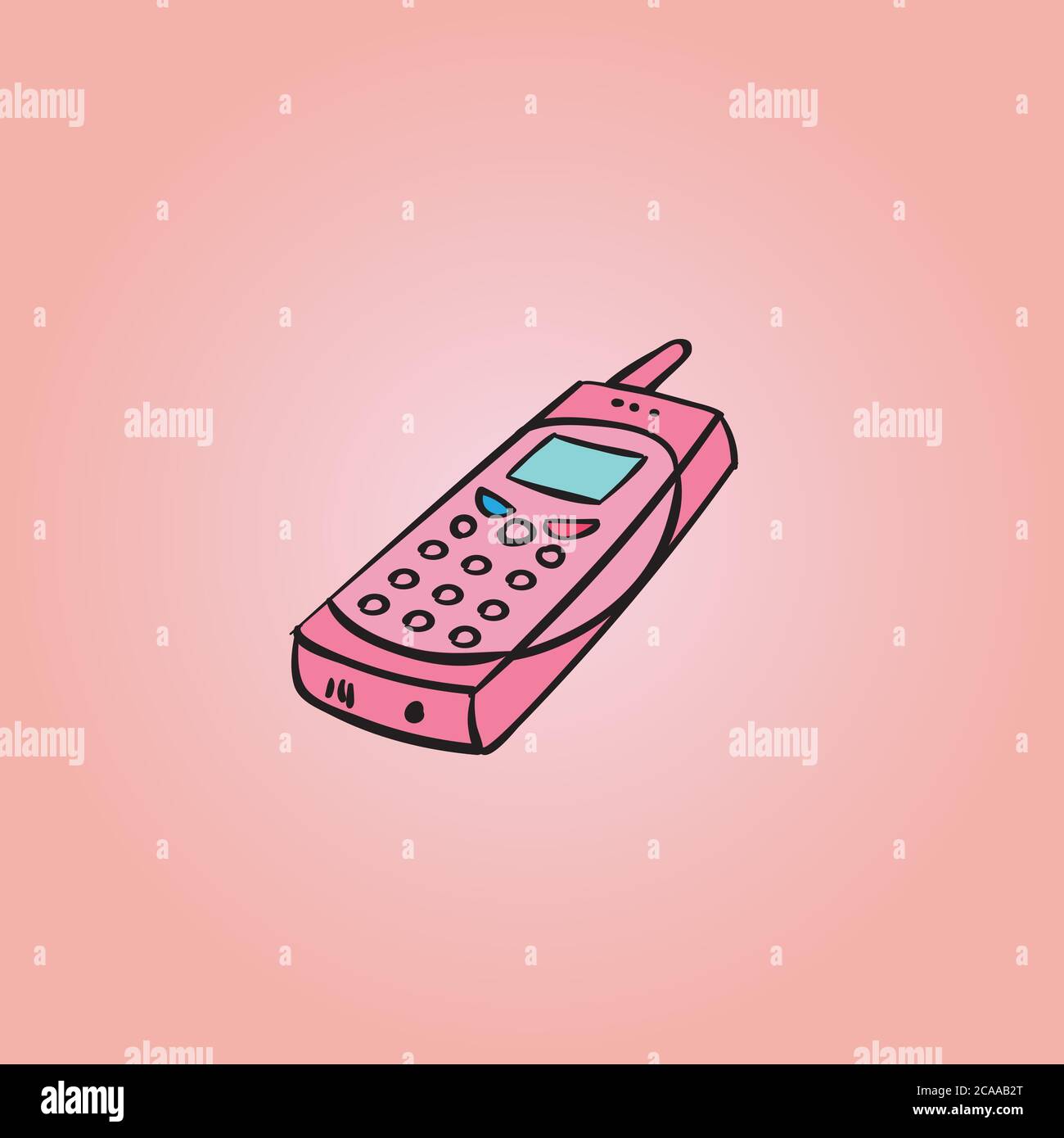 Alte Handy Vektor, Retro Handy Illustration, Handzeichnung Handy, Stock Vektor