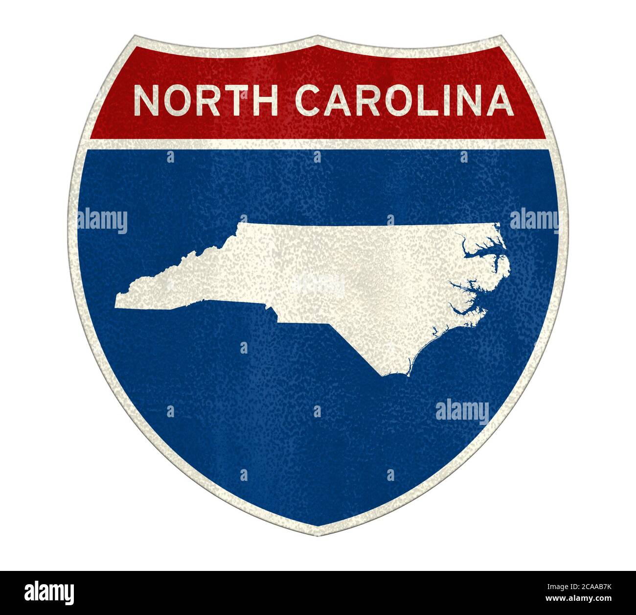 North Carolina Interstate Straßenschild Karte Stockfoto