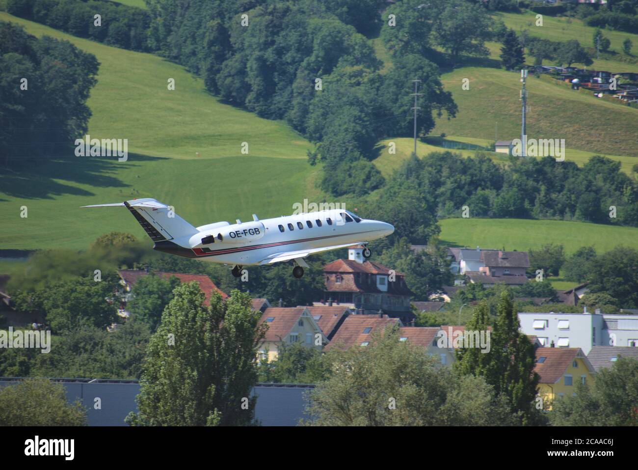 Cessna Citation CJ2 startet vom Flughafen St. Gallen Altenrhein in der Schweiz Stockfoto