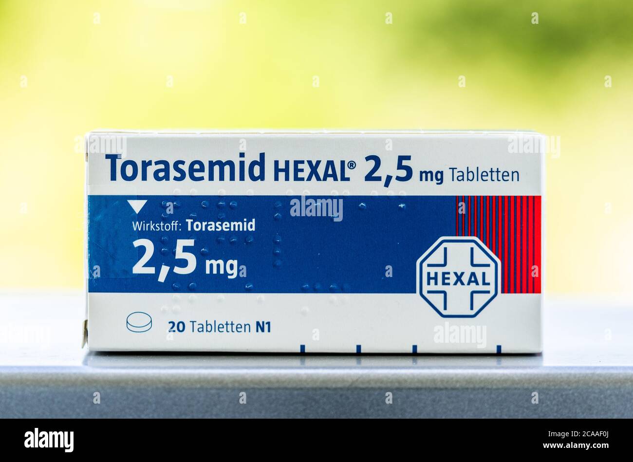Eine Packung mit 20x 2,5 mg Torasemid Tabletten Stockfotografie - Alamy