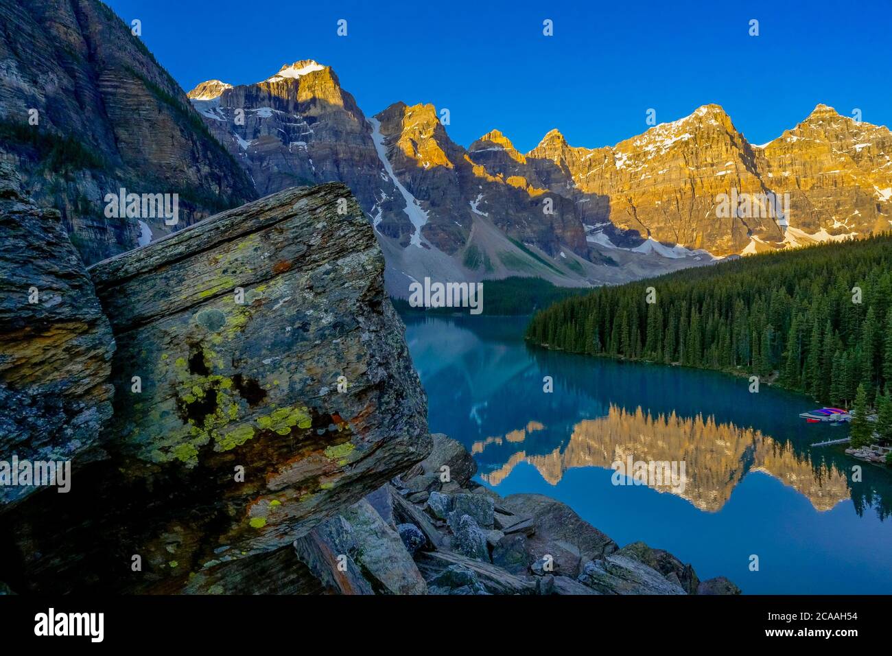 Moraine Lake, Banff National Park, Alberta Stockfoto