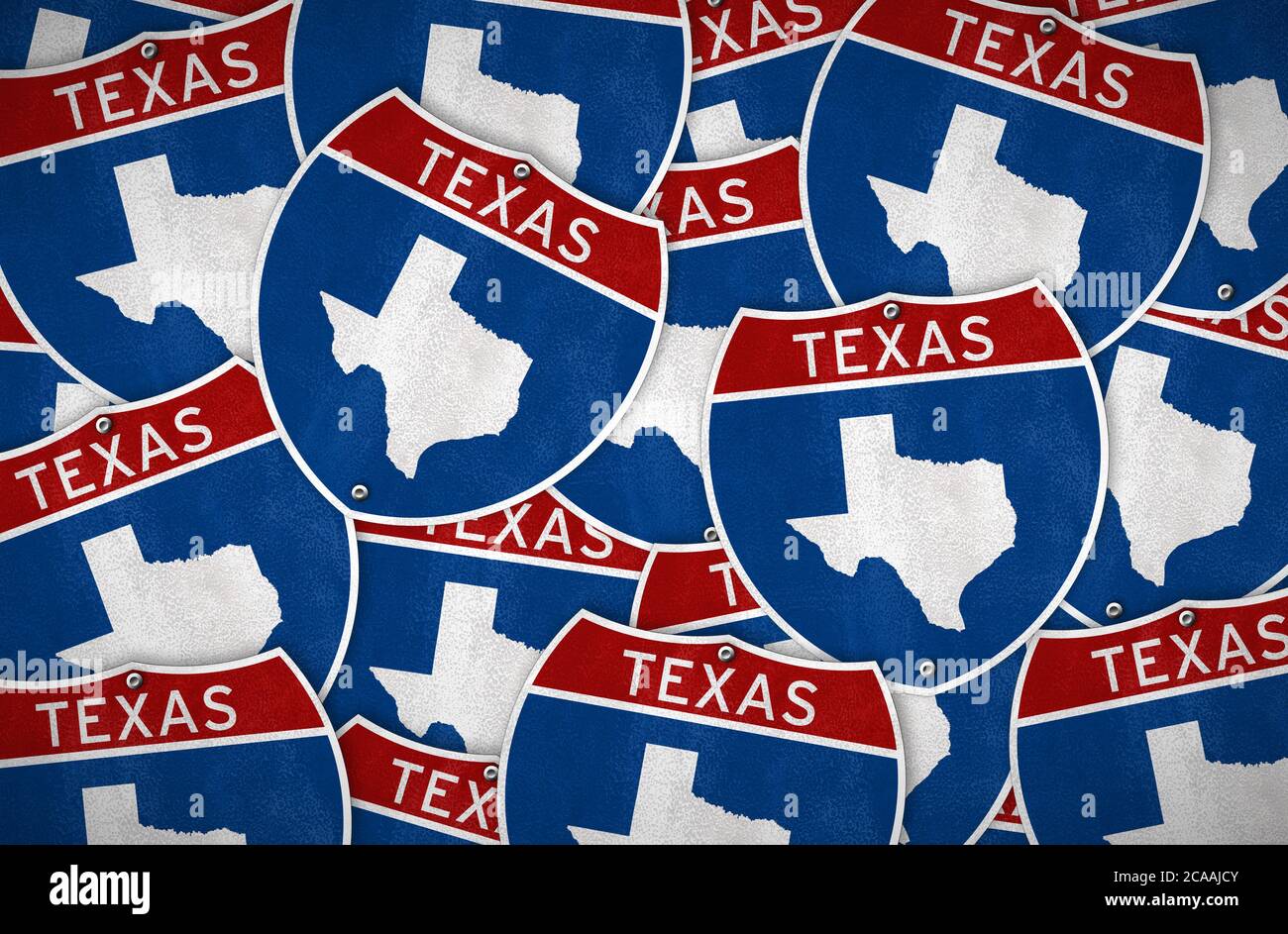 Texas Road Sign das Symbol Karte Stockfotografie Alamy