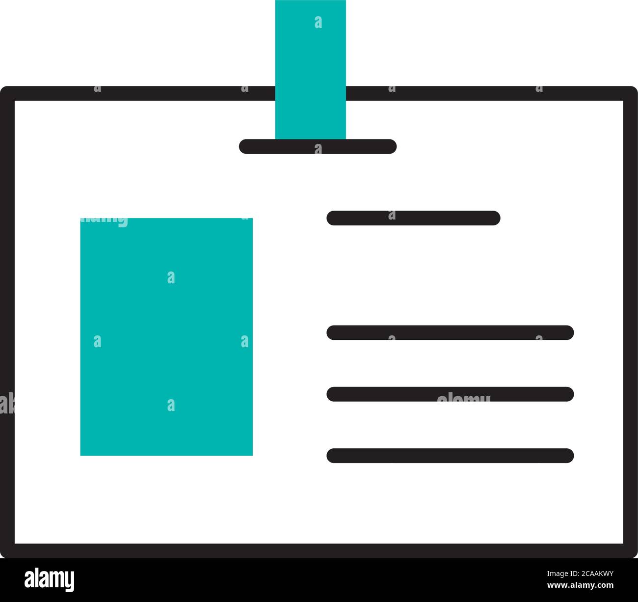 Sicherheits-id-Symbol auf weißem Hintergrund, Halbzeilensymbol, Vektorgrafik Stock Vektor