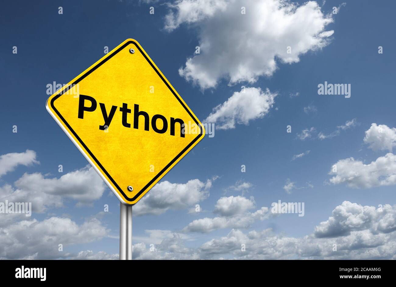 Python Programming Language - Roadsign Illustration Stockfoto