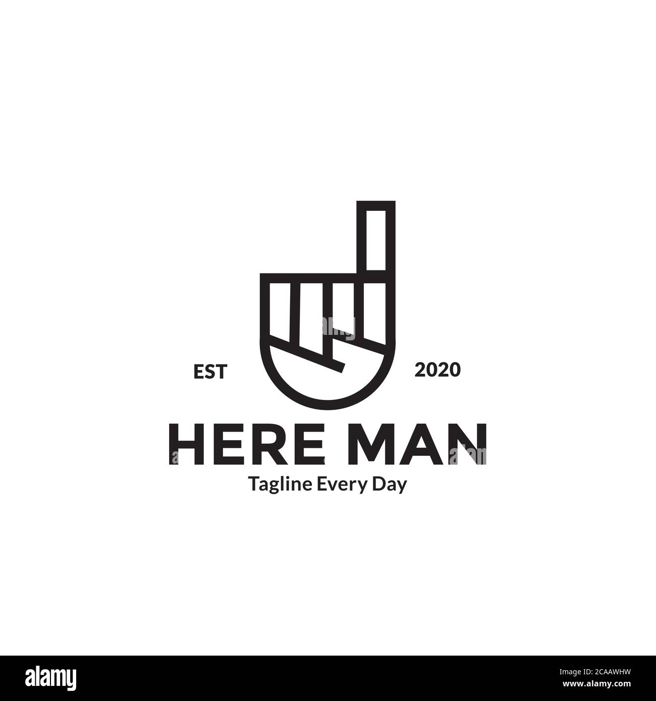 Zeigefinger Hand Linie Logo Design Stock Vektor
