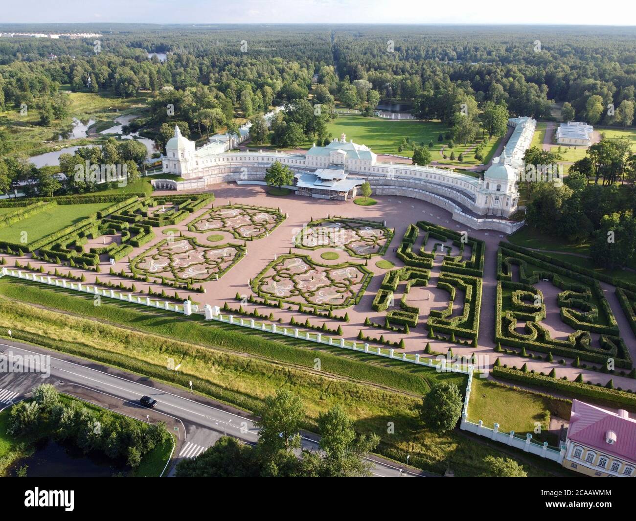 Das Schloss- und Parkensemble 'Oranienbaum'. Der große Menschikow-Palast in Lomonossow. Stockfoto