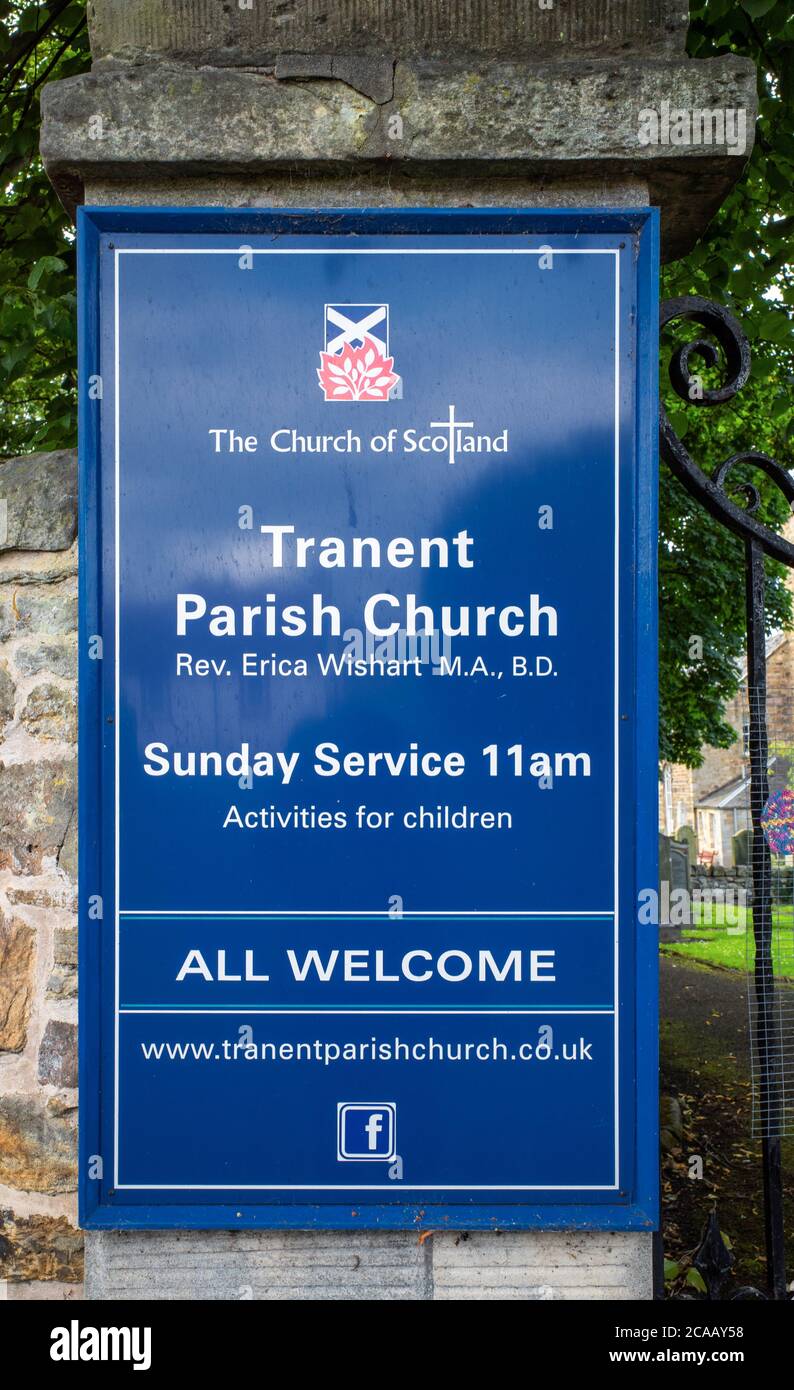 Tranent Parish Church and Churchyard, Tranent, East Lothian, Schottland, Großbritannien. Stockfoto