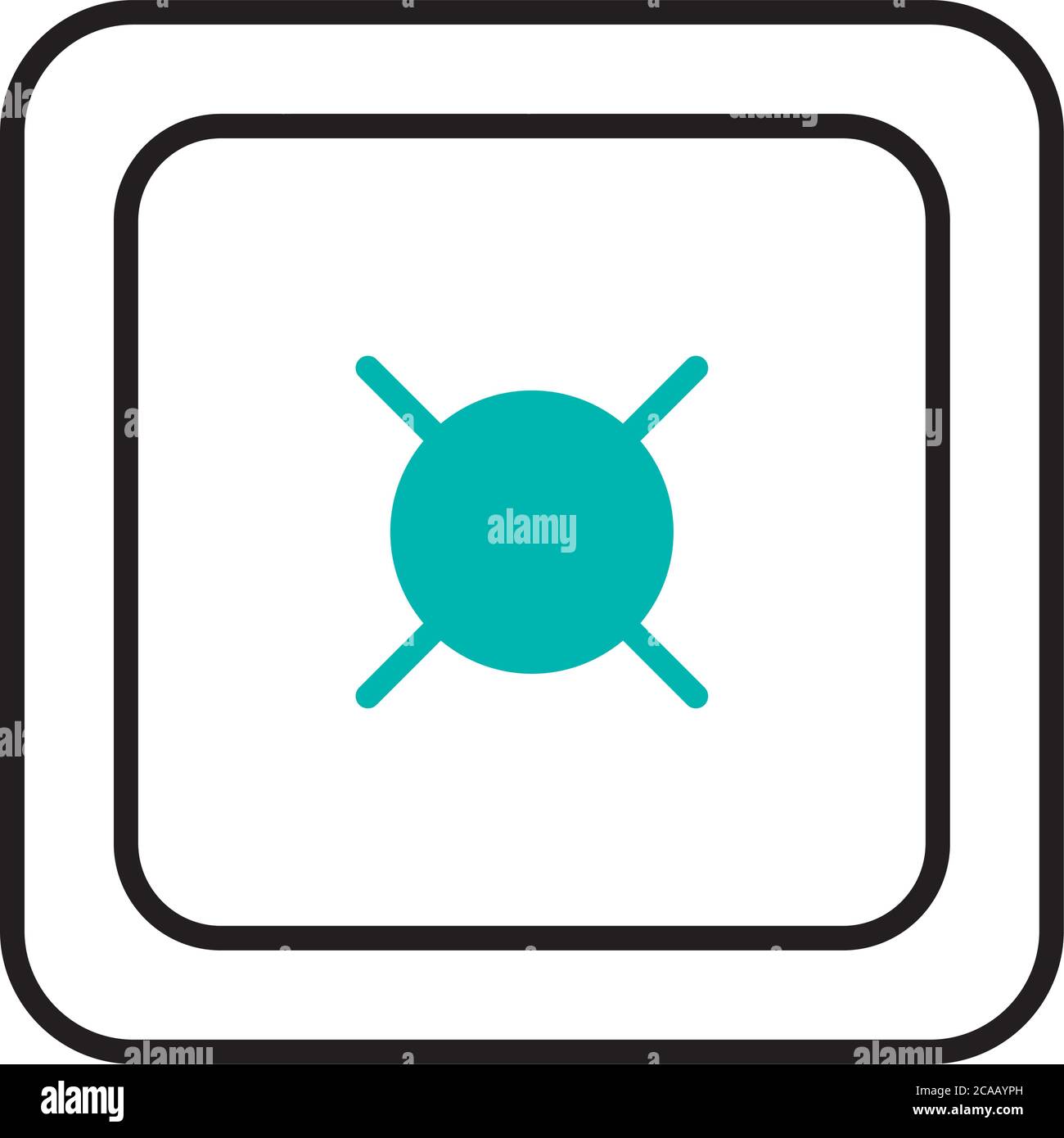Strongbox Symbol über weißem Hintergrund, Halbzeilensymbole, Vektorgrafik Stock Vektor