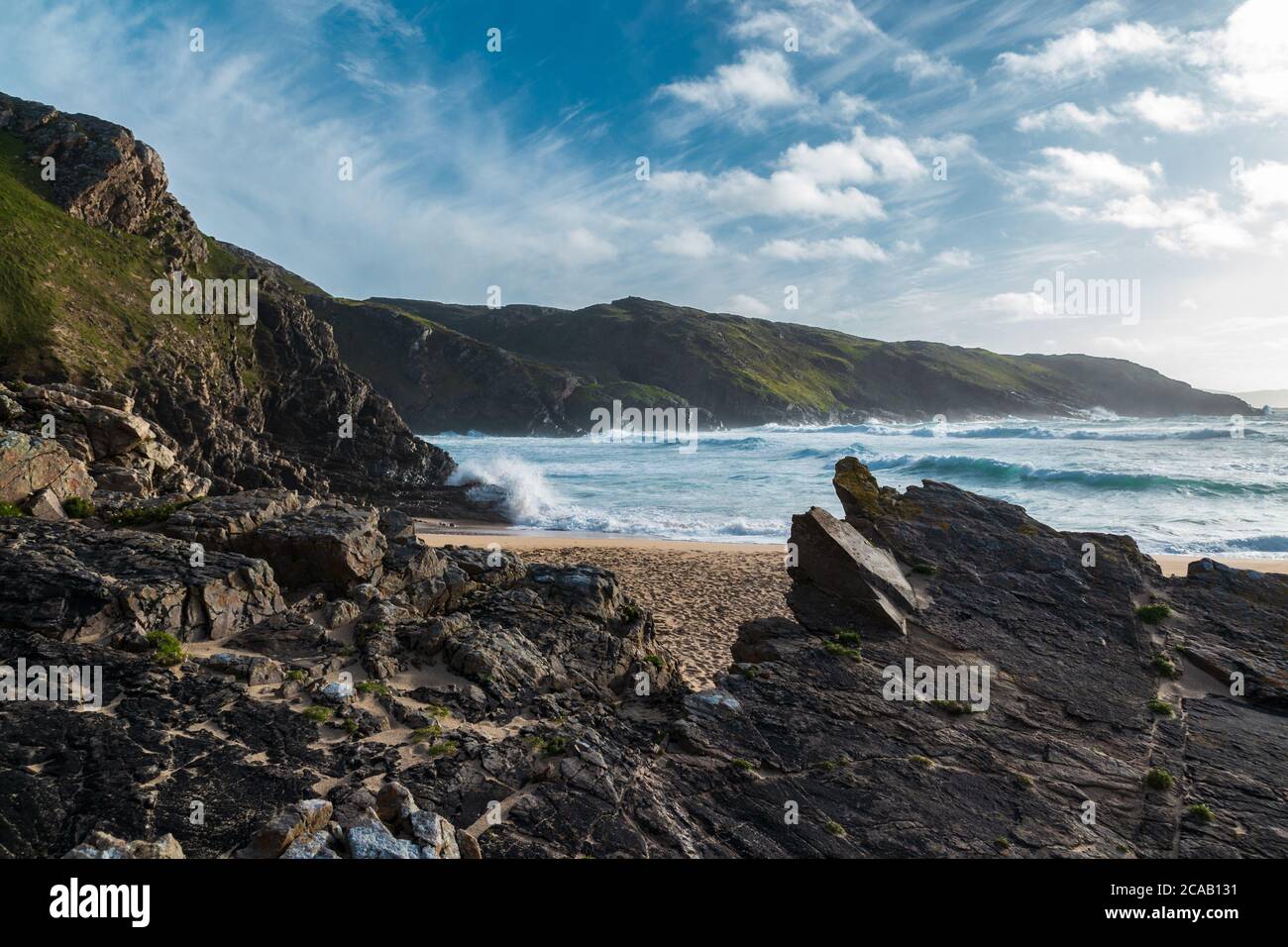 Murder Hole Beach, Boyeeghter Bay, Melmore, Donegal, Irland. Wild Atlantic Way. Stockfoto