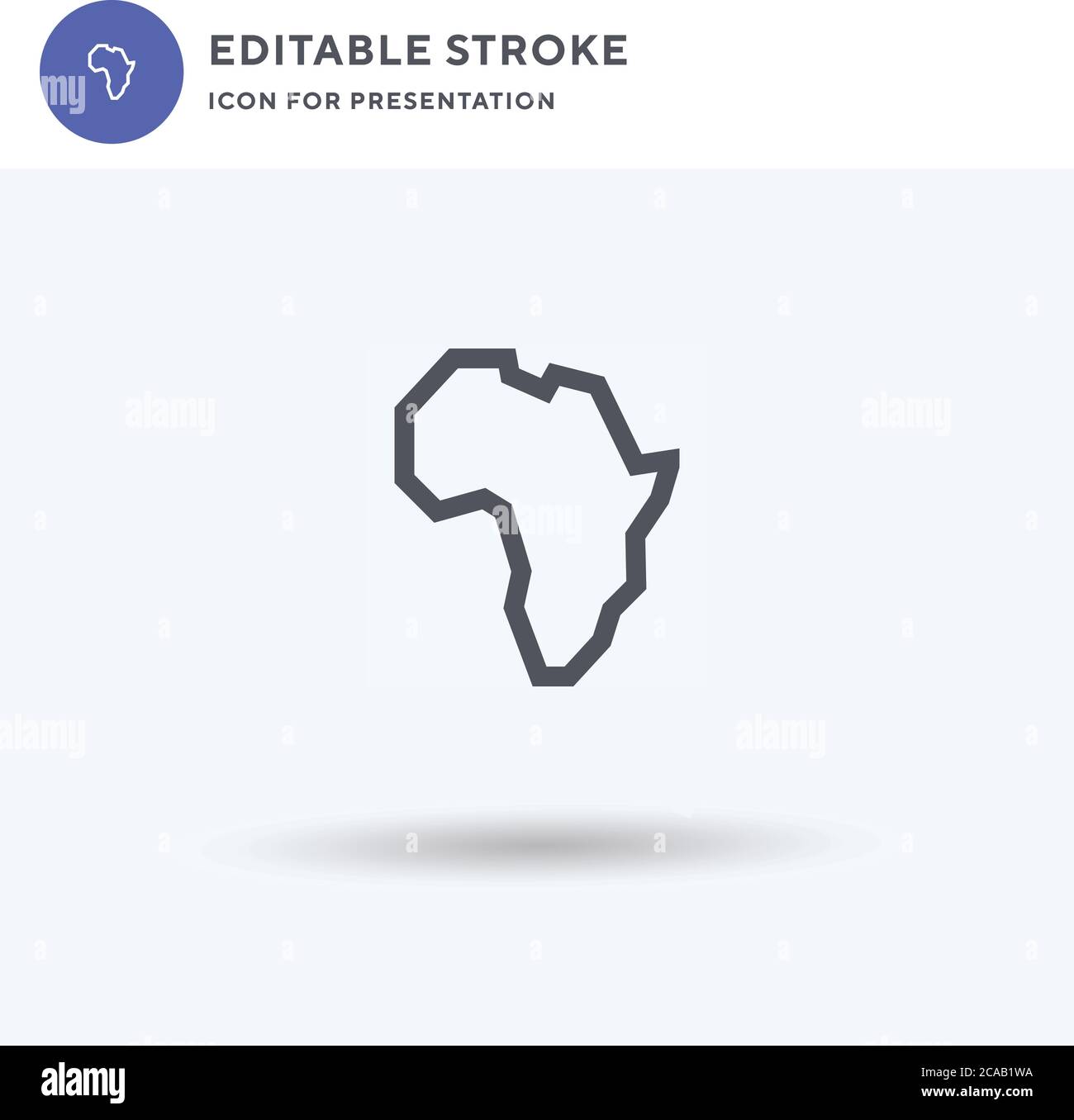 Afrika-Symbolvektor, gefülltes flaches Zeichen, solides Piktogramm isoliert auf weiß, Logo-Illustration. Afrika-Symbol für Präsentation. Stock Vektor