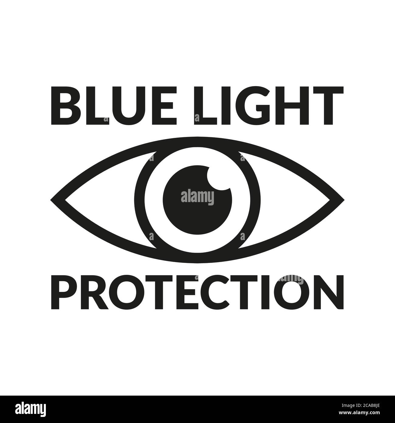 Blaues Lichtschutzsymbol für den Umriss der Augenpartie Stock Vektor