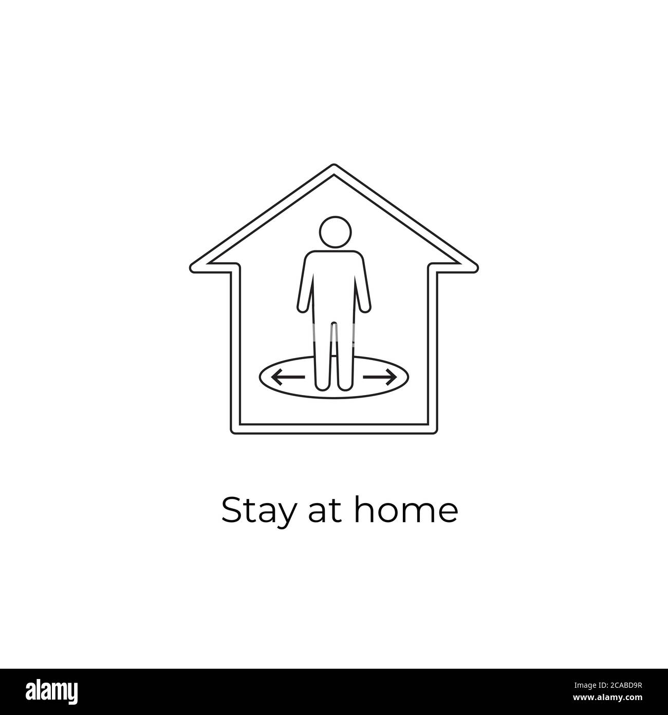 Symbol „zu Hause bleiben“. Bleiben Sie zu Hause Zeichen. Soziale Distanzierung und Selbstquarantine. Quarantänemaßnahmen signieren. Coronavirus. Stock Vektor