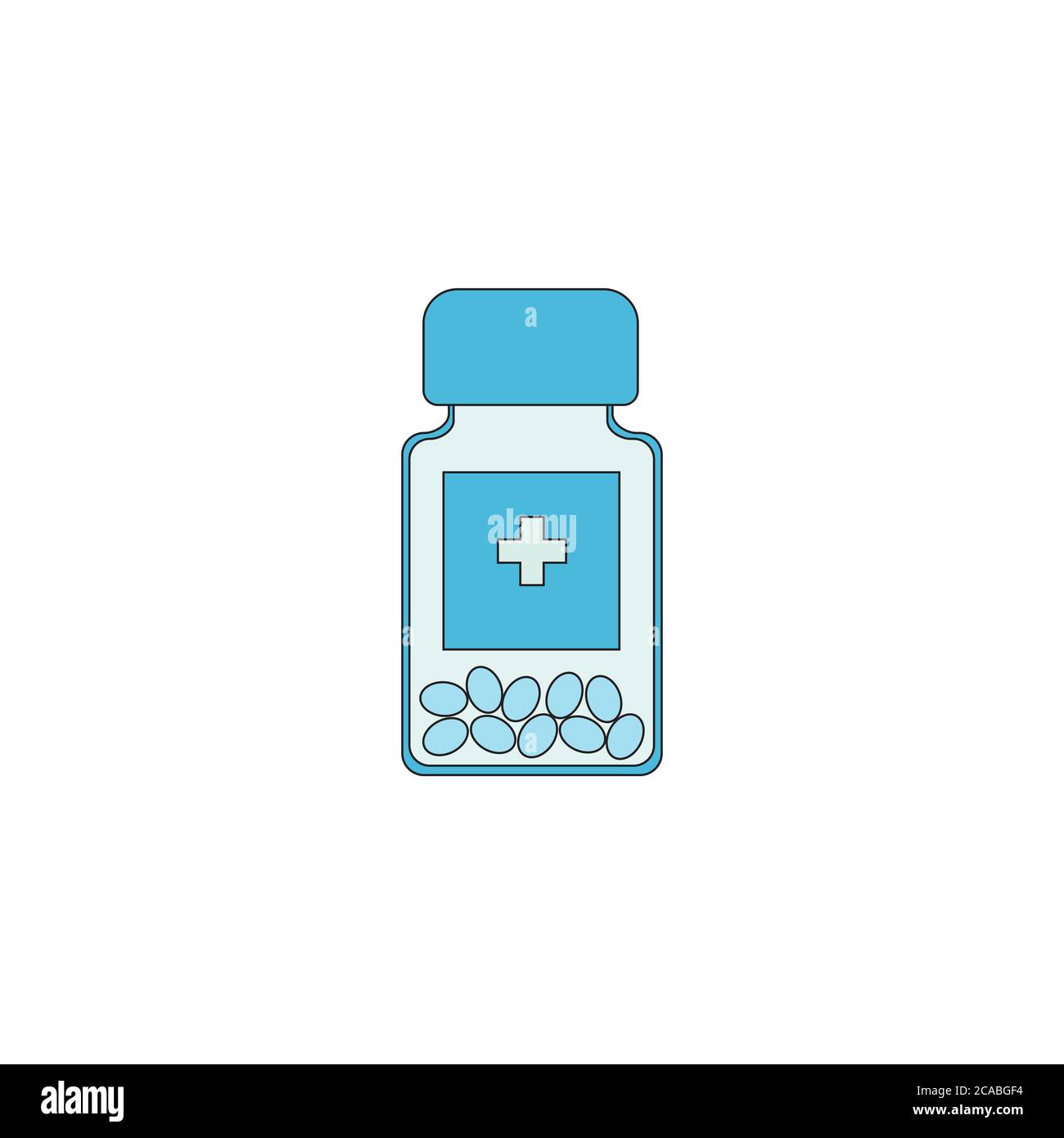 Pille Flasche, Medizin Flasche Symbol Vektor, Drogen. Drogen-Box Stock Vektor