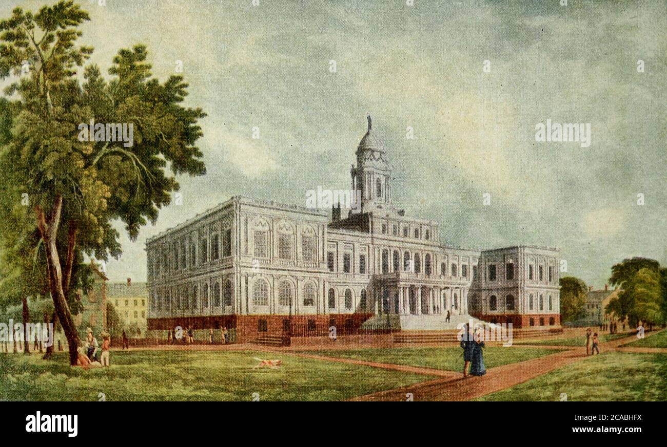 New York City Hall im Jahr 1825 Stockfoto