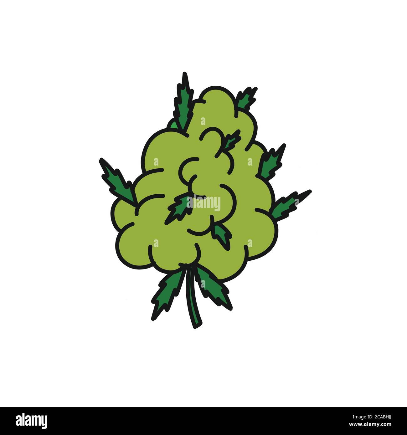 Marihuana Knospe Doodle Symbol, Vektor-Illustration Stock Vektor