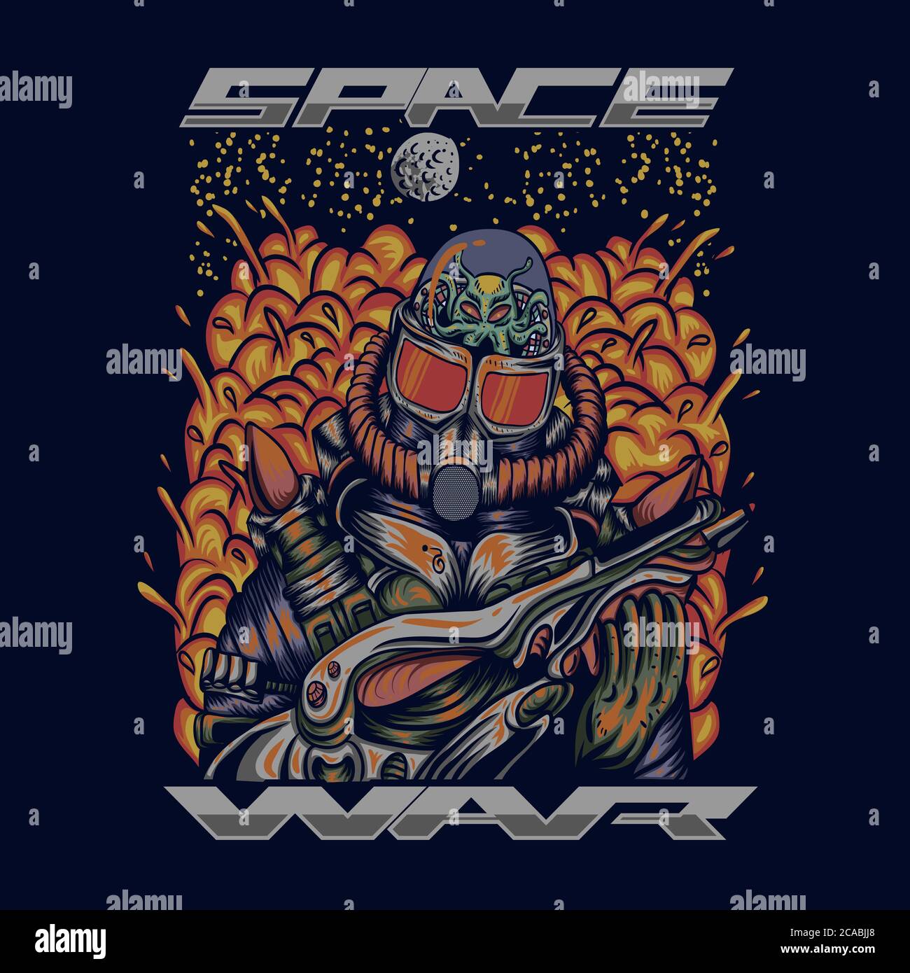 Space war Vektor-Illustration für Ihre Firma oder Marke Stock Vektor