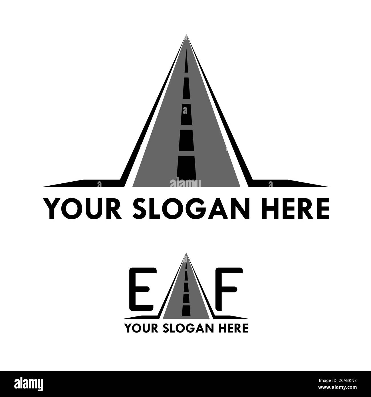 Road Alphabet Logo Konzept kann für Unternehmen und Unternehmen verwendet werden Stock Vektor