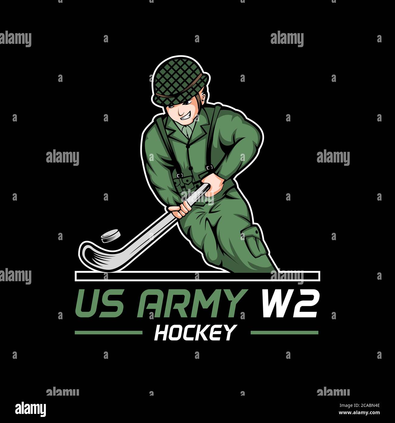 US Armee Weltkrieg 2 Hockey Vektor Illustration für Ihre Unternehmen oder Marke Stock Vektor
