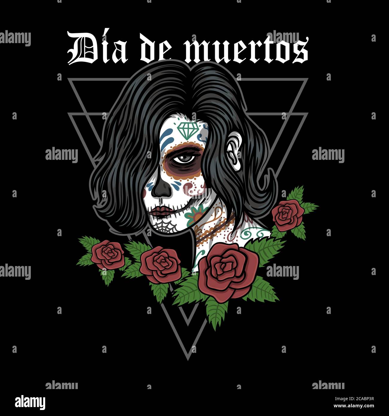 dia de muertos Frau Vektor-Illustration für Ihr Unternehmen oder Marke Stock Vektor