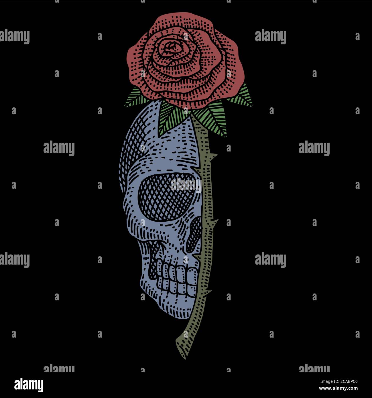 Skull Rose Tattoo Stockfotos Und Bilder Kaufen Alamy