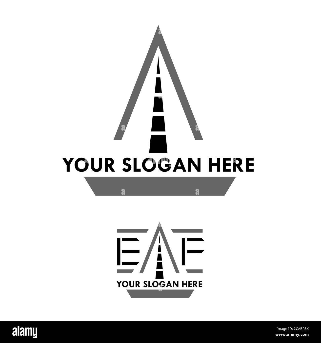 Road Alphabet Logo Konzept kann für Unternehmen und Unternehmen verwendet werden Stock Vektor