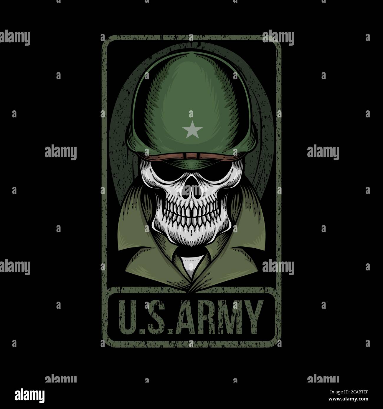 Skull U.S. Army Vektor-Illustration für Ihr Unternehmen oder Ihre Marke Stock Vektor