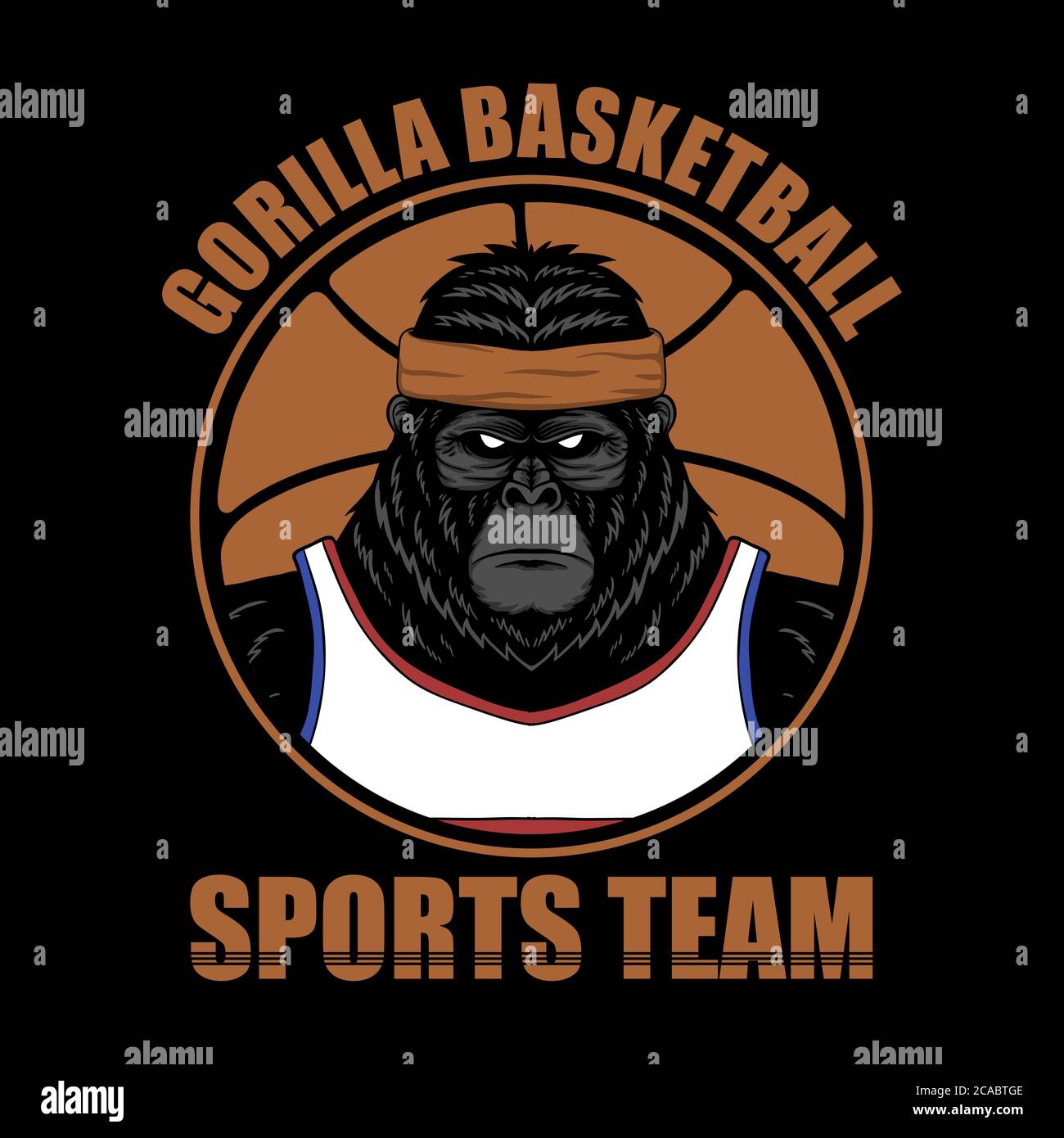 Gorilla Basketball Vektor Illustration für Ihre Firma oder Marke Stock Vektor