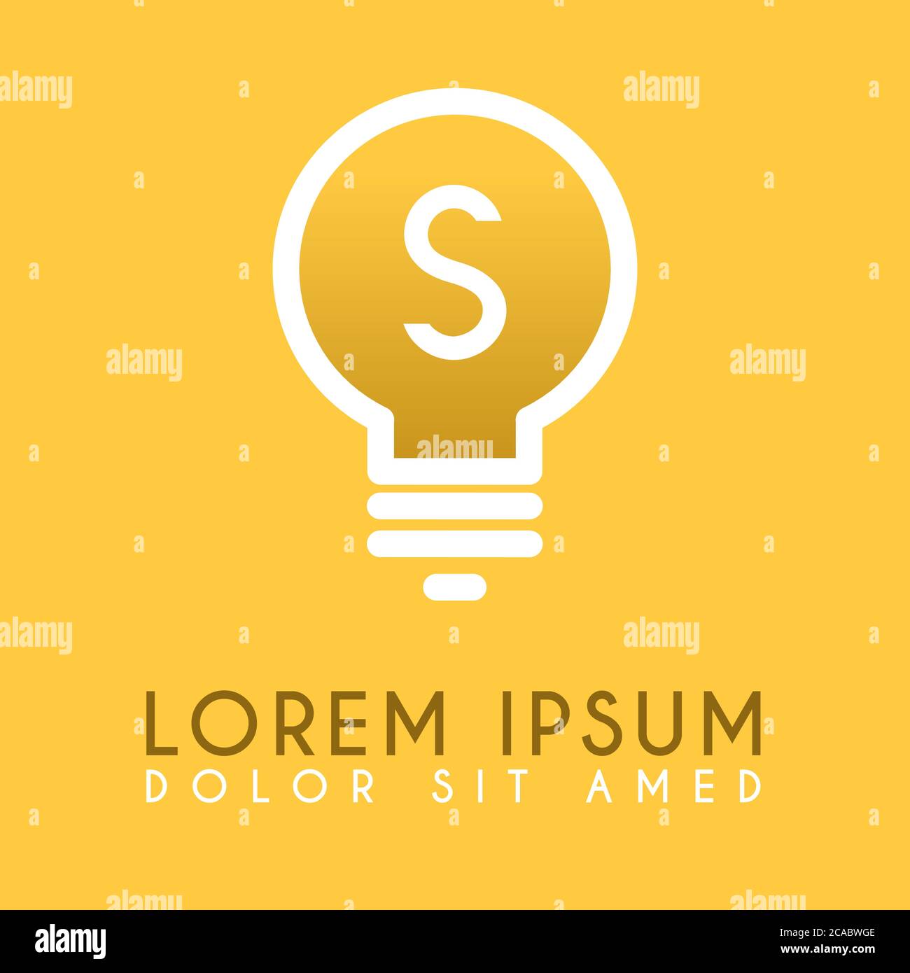S gelbe Lampe Logo Buchstaben in Vektor-Design Stock Vektor