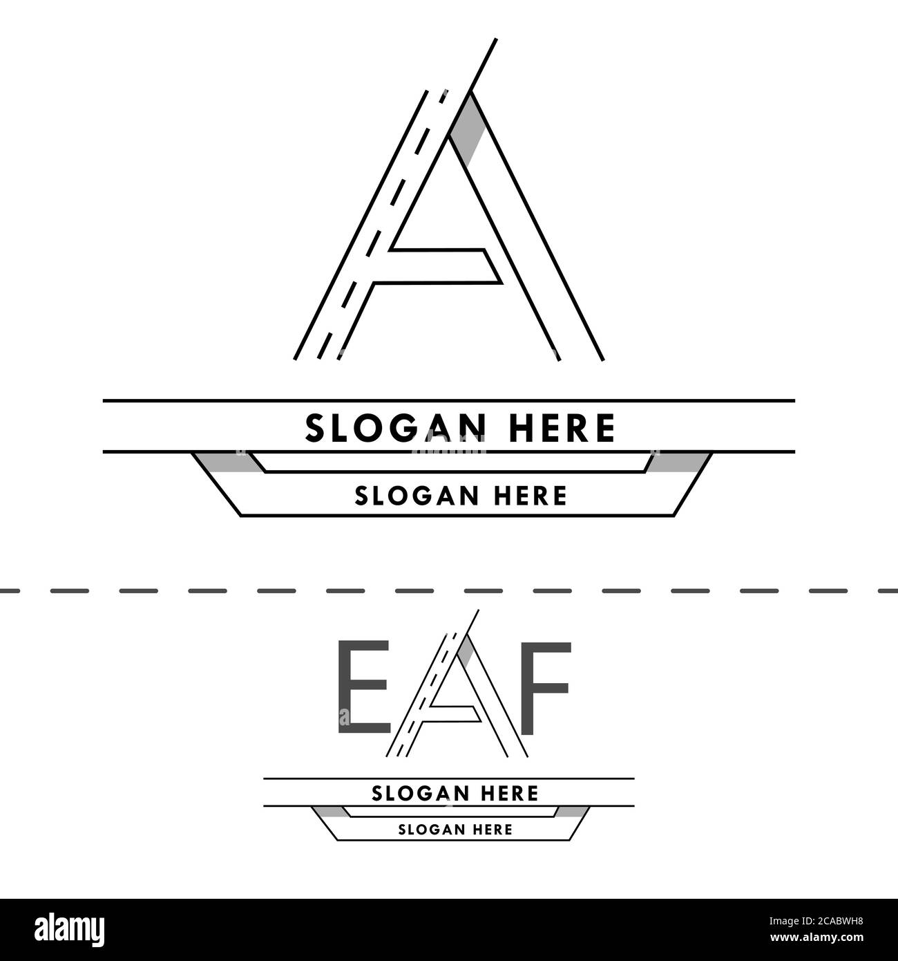 Road Alphabet Logo Konzept kann für Unternehmen und Unternehmen verwendet werden Stock Vektor